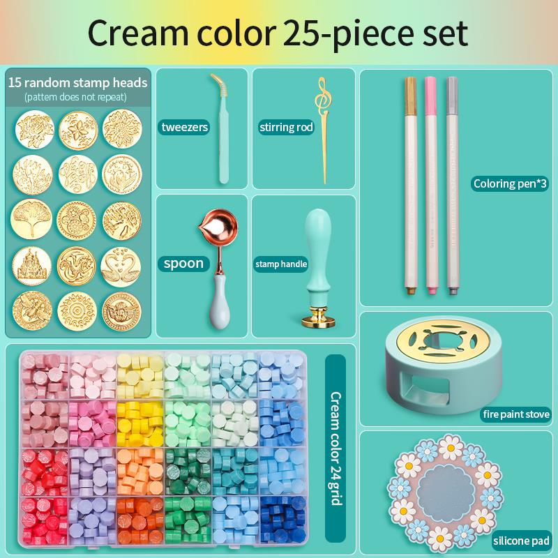 Wax Seal Stamp Set - Set Stempel Lilin Segel, Kit Lilin
