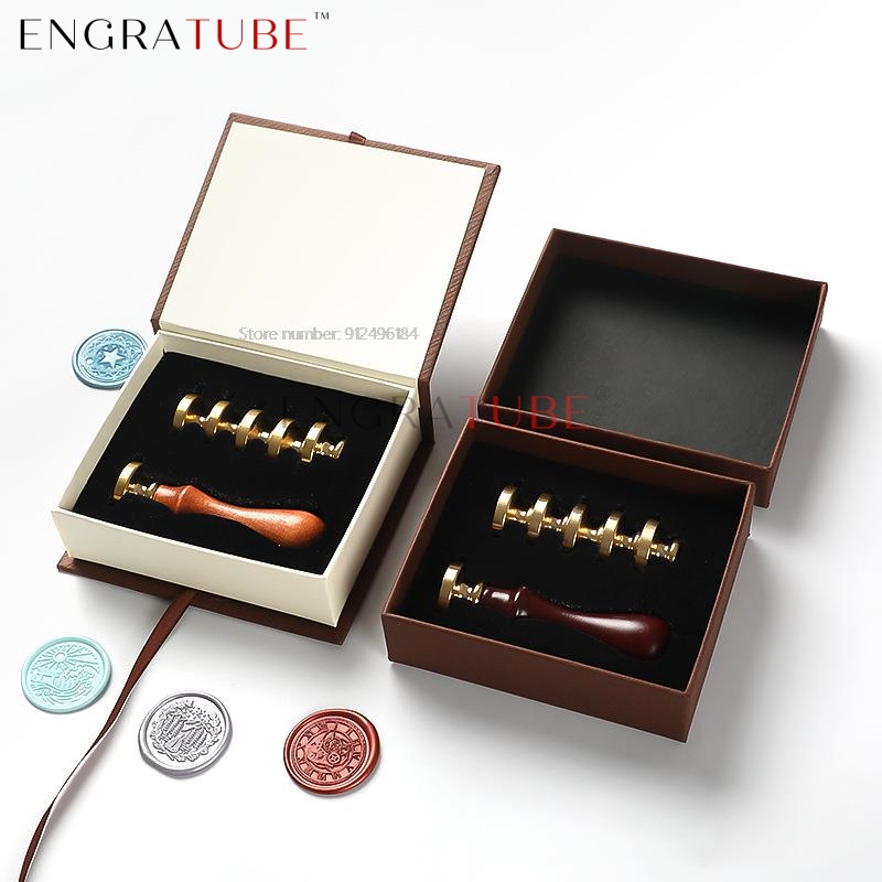 Wax Seal Stamp Set - 6 Kepala Stempel Segel Lilin Tembaga