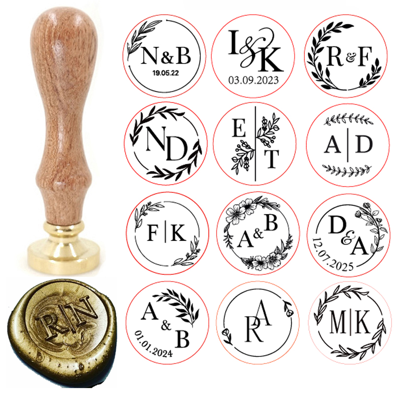 Wax Seal Stamp Set - Stempel Segel Lilin Kuningan Kustom dengan