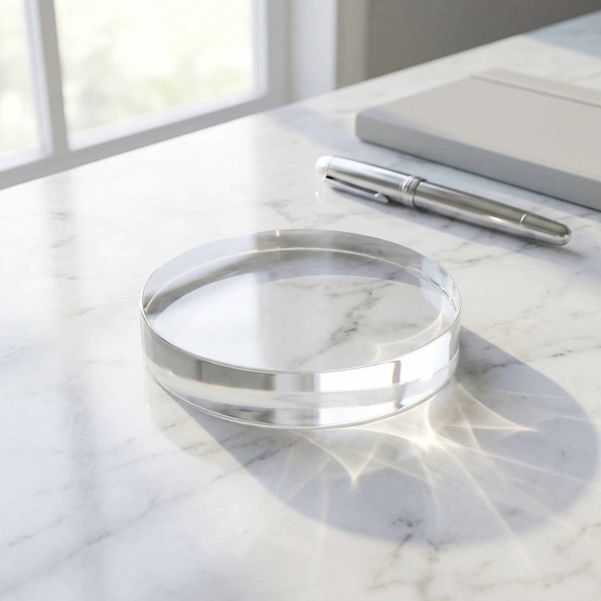 Blok Kristal Kaca Bening Bulat - Book Weight Glass ulasan dan harga